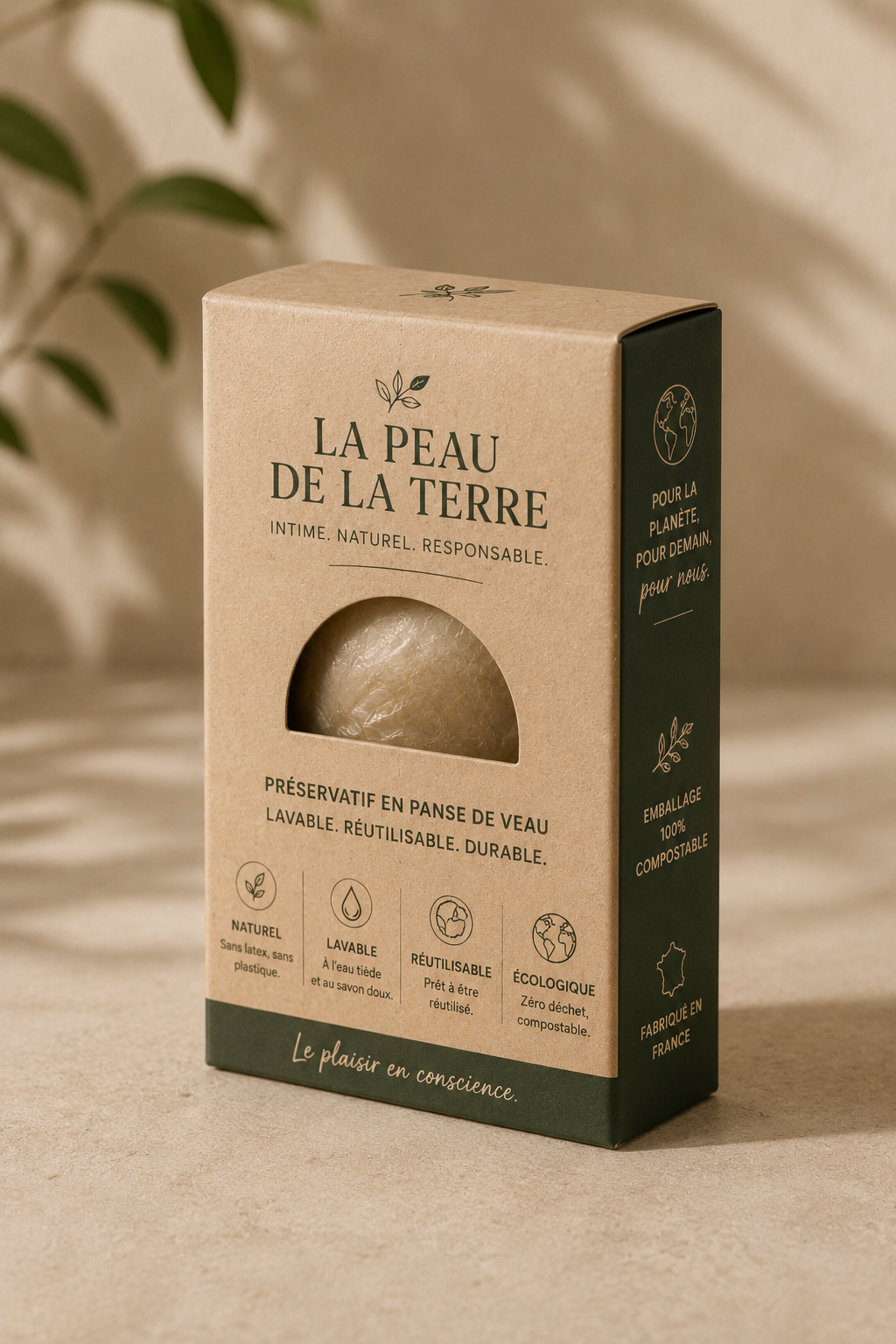 Emballage compostable La Peau de la Terre — Intime. Naturel. Responsable.